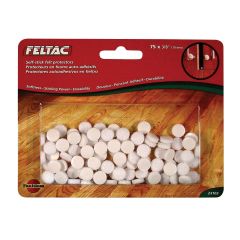 3/8" White Round Self-Adhesive Felt Pad