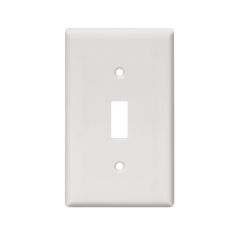 White Thermoset (1) Toggle Switch Wallplate