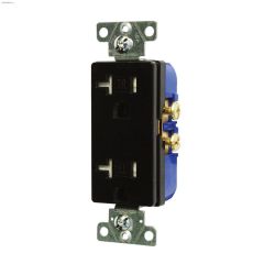 20 A Black Tamper Resistant Decorator Duplex Receptacle