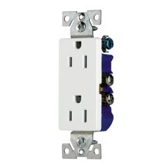 15 A White Decorator Duplex Receptacle