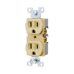 15 A Ivory Straight Blade Duplex Receptacle