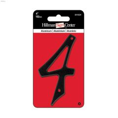#4 - 4" Numéro de maison Aluminium moulé sous pression Noir