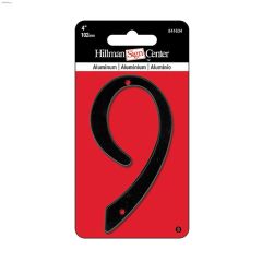 #9 - 4" Numéro de maison Aluminium moulé sous pression Noir