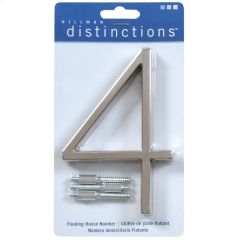 Numéros de maison flottants, en nickel brossé, 5"