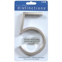 Numéros de maison flottants, en nickel brossé, 5"