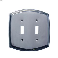 Chrome Etched Steel Double Toggle Colonial Wallplate