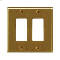 Brass Metal Double Rocker Wallplate