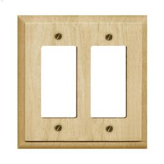 Unfinished Wood Double Rocker Wallplate