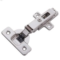 Polished Nickel Soft Close Full Overlay Frameless Hinge