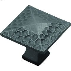 1-1\/4\" Black Iron Craftsman Square Door Knob