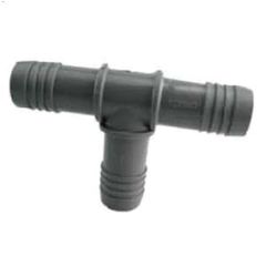 1\" Insert End Gray Plastic Hose Tee