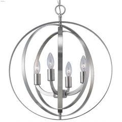 Meridian 4 Light C 60 Watt Brushed Nickel Chandelier