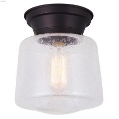 Mill 1 Light A 60 Watt Oil Rubbed Bronze Flushmount Light