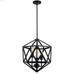 Skar 3 Light A 100 Watt Matte Black Chandelier
