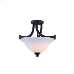 Rue 2 Light A 60 Watt Rubbed Antique Bronze Semi Flush Light