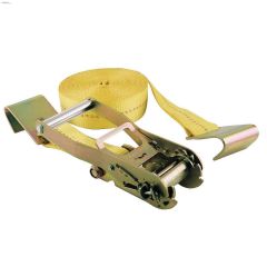 30' x 2" Yellow Ratchet Strap With Flat Hooks