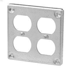 TradeSelect 4" x 4" 2 Gang Metal Square Surface Cover