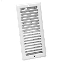 4" x 10" White Louvered Design Ceiling Register