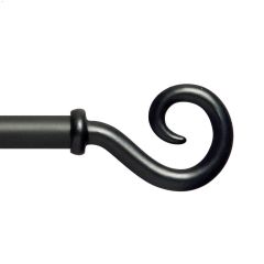 1\/2\" 28 - 48\" Black Medieval Window Curtain Rod