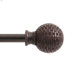 5\/8\" 28 - 48\" Brown Narragansett Single Window Curtain Rod