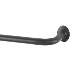 5\/8\" 28 - 48\" Black Wrap Around Single Curtain Rod