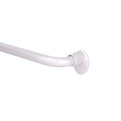 5\/8\" 28 - 48\" Silver Eclipse Wrap Around Single Curtain Rod