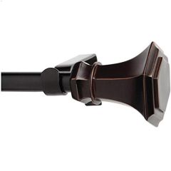 3\/4\" 36 - 66\" Blackened Copper Martel Single Curtain Rod