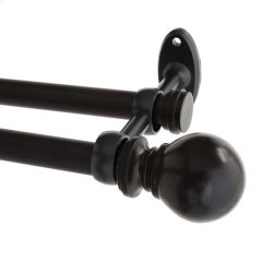 5\/8\" 36 - 66\" Black Wakefield Double Curtain Rod