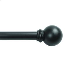 5\/8\" 48 - 86\" Black Chelsea Window Curtain Rod
