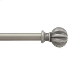 5\/8\" 48 - 86\" Italian Pewter Rachel Single Curtain Rod