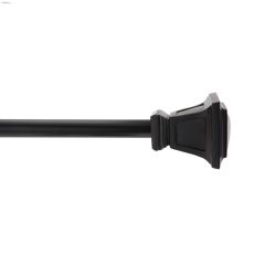 5\/8\" 48 - 86\" Black Seville Single Window Curtain Rod