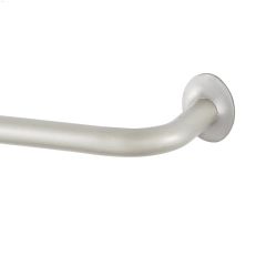 5\/8\" 48 - 86\" Silver Eclipse Wrap Around Single Curtain Rod