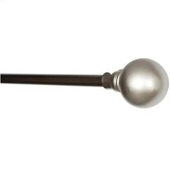 3\/4\" 66 - 120\" Brushed Nickel Mercer Single Curtain Rod