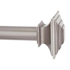 1\" 90 - 130\" Pewter Mission Single Curtain Rod