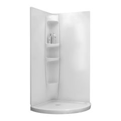 White Olympia Round Shower Wall Set