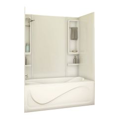 61" x 33-1/2" x 59" White Finesse Tub Wall Kit