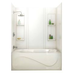 61-1/4" x 32" x 50" White Parisienne Tub Wall Kit
