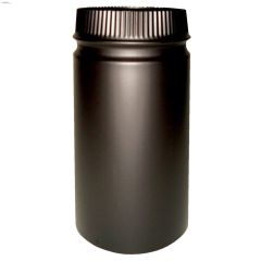 6\" x 1' Black Double Wall Fixed Length Stove Pipe