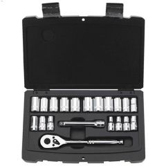 Nickel Chrome or Black Chrome 20 Piece Socket Set