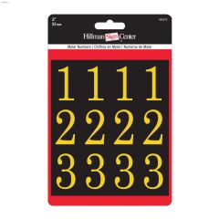 2\" Gold On Black Mylar Numbers Kit