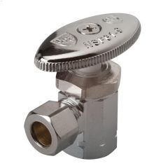 M-Line 3/8" Chrome Plated Brass Angled Shut-Off Valve