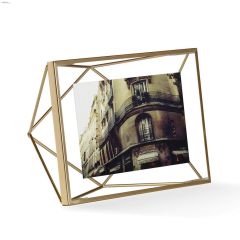 6" x 8" x 3" Metal Frame Matte Brass Photo Frame