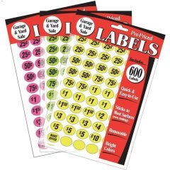 Assorted Colors Plastic Pre-Priced Label