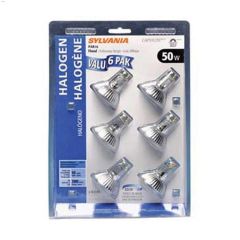 50 Watt GU10 PAR16 Reflector Halogen Bulb-6\/Pack