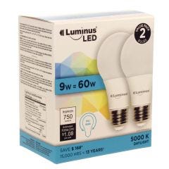 9 Watt A19 LED Bulb-2/Pack