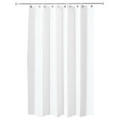 54" x 78" White Polyester Fabric Shower Liner
