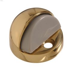 Solid Brass\/Bright Brass High Dome Floor Door Stop
