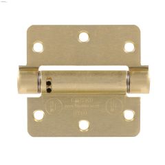 3-1\/2\" Satin Brass Round Corner Adjustable Spring Hinge