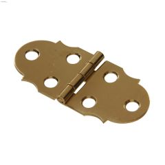 1-5\/16\" x 2-7\/8\" Bright Solid Brass Decorative Hinge-2\/Pack