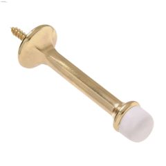 3\" Brass Plated Standard Rigid Door Stop-2\/Pack